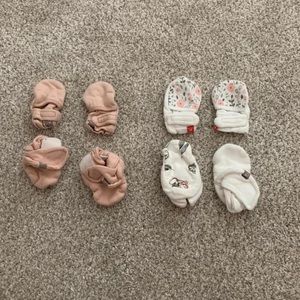 Goumi brand baby mitt/bootie sets WHITE